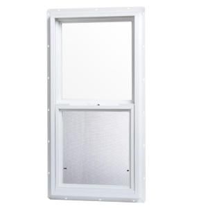 TAFCO WINDOWS Utility Single Hung Vinyl Windows, 18 in. x 36 in., White, with Single Glass and Insect Screens VSH1836S
