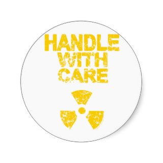 Handle With Care Round Stickers