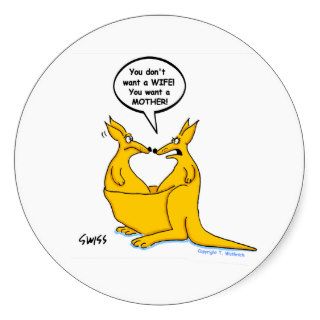 Funny Kangaroo Cartoon Sticker