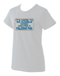 It's hard to be humble when you're a Falcons Fan Ladies T Shirt (Various Colors Avail) Novelty T Shirts Clothing