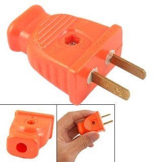 US AU 2 Pin Plug 16A 250VAC DIY Cable Connector Orange Red Electronics