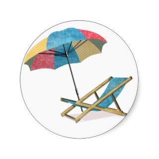 Beach Chair and Umbrella Stickers