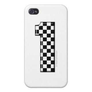1 checkered auto racing number iPhone 4/4S cover