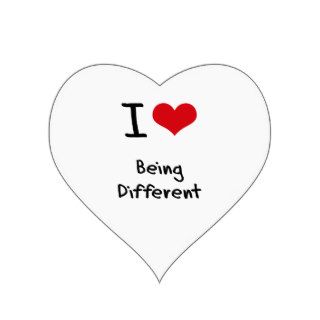 I Love Being Different Heart Sticker