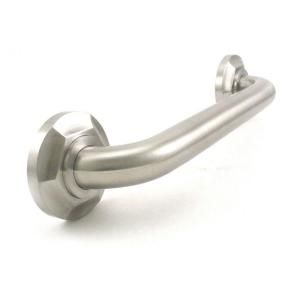 WingIts Platinum Designer Series 12 in. x 1.25 in. Grab Bar Hex in Satin Stainless Steel (15 in. Overall Length) WPGB5SN12HEX