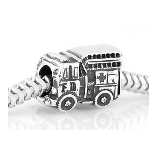 Zable Silver Fire Department Truck Bead Charm Jewelry