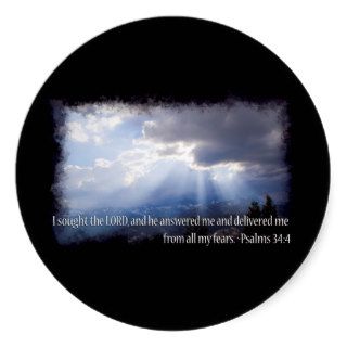 Psalm 344 dark background round sticker