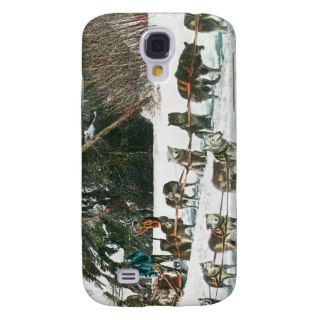 View of a Husky Dog Sled Team Galaxy S4 Cases