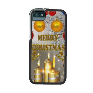 Gold & Silver Christmas Candles & Colorful Bulbs iPhone 5 Covers