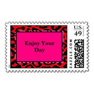 Hot Pink Zebra Cheetah Custom Color Postage Stamps
