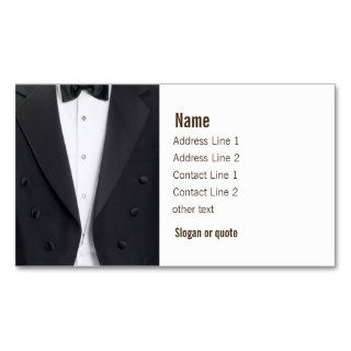 Tuxedo Jacket and Bow Tie Business Card Templates