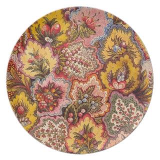 Cute Retro Vintage Floral Pattern Plate