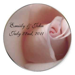 Pink Rose Save the Date Wedding Invitations Seals Stickers