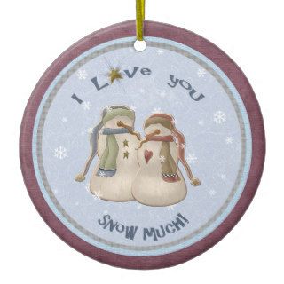 I Love You SNOW much Snow Couple ornament