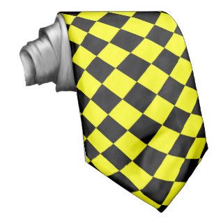 Yellow and Black Diamonds Tie