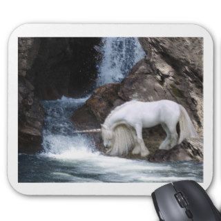 Unicorn and Waterfall Mouse Pad