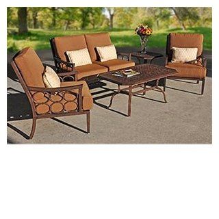 Le'Circ 5 pc Deep Seating Collection Includes2 Club Chairs, Loveseat, Coffee Table and Side Table, Sunbrella Fabric  Outdoor And Patio Furniture Sets  Patio, Lawn & Garden