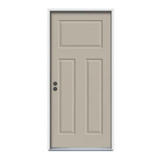 JELD WEN 3 Panel Craftsman Painted Steel Entry Door with Brickmold N11493