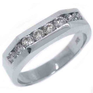 14k White Gold .65 Carats Brilliant Round Channel Set Diamond Wedding Band TheJewelryMaster Jewelry