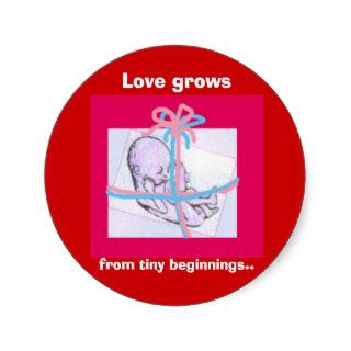 Love grows tiny beginnings stickers