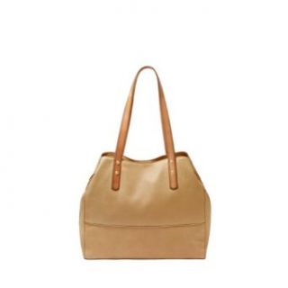 FOSSIL Zoey Shopper Color Light Tan Tote Handbags Shoes