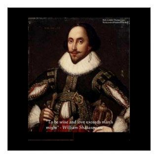 Shakespeare "Love/Might" Quote Posters