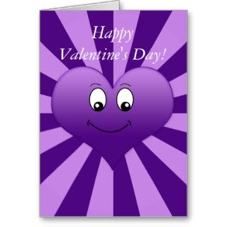 Goofy Purple Heart Valentine's Day Card