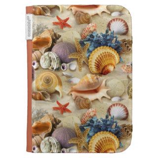 Fancy Seashells at The Beach Kindle Case