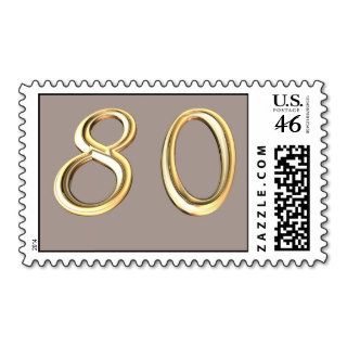 Happy 80th Birthday eightieth eighty 80 Postage Stamps