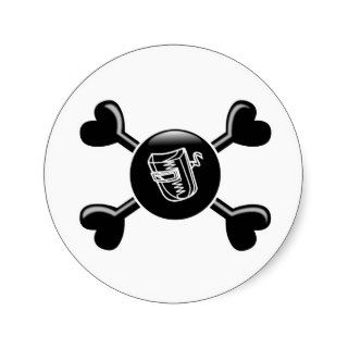 Crossbones Welding Round Sticker