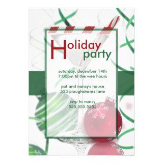 Cocktail Martini Holiday Party Invitations