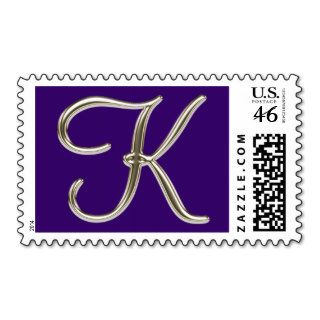 Monogram K “Antique Silver” Postage Stamp