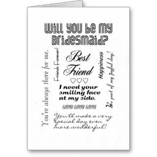 Will You Be My Bridesmaid, Best Friend? Greeting Cards