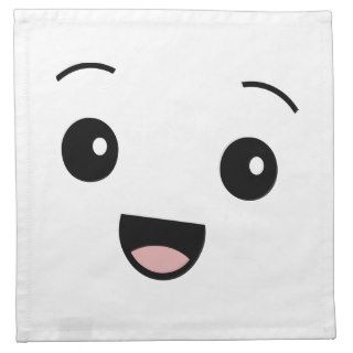 Cute Kawaii Smiley Happy Face Cloth Napkins