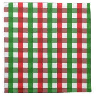 Red and Green Gingham Pattern Cloth Napkin