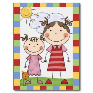Stick Figure Kids Cards and Gifts Postcards