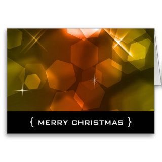Orange Bokeh Lights 1 Merry Christmas Holiday Card