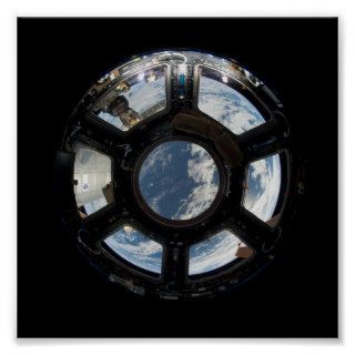 Astronauts View Space Station Poster