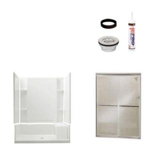 Sterling Plumbing Accord Seated 36 in. x 60 in. x 74 1/4 in. Shower Kit with Shower Door in White/Chrome 7229 5475SC