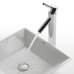 Kraus White Square Ceramic Sink and Sheven Faucet Kraus Sink & Faucet Sets