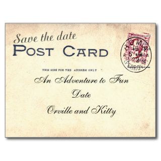 Save The Date vintage postcard