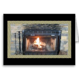 Fireplace Oil Painting Card*