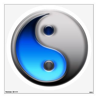 Blue Gray Glass Look Yinyang Room Decal
