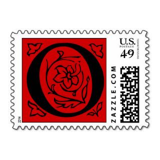 Fancy Red Letter O Postage Stamps
