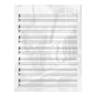 Instrument Themed Staff Paper in Silver Personalized Flyer