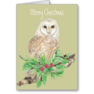 Christmas Barn Owl Greeting Cards