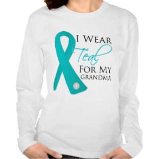 Grandma   Teal Ribbon Ovarian Cancer Shirt