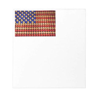 Patriotic Baseball American Stars Stripes Flag USA Memo Pad