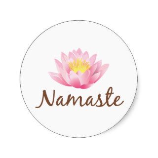 Namaste Lotus Flower Yoga Round Sticker
