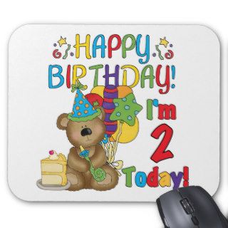 Happy Birthday Teddy Bear 2nd Birthday Mousepads